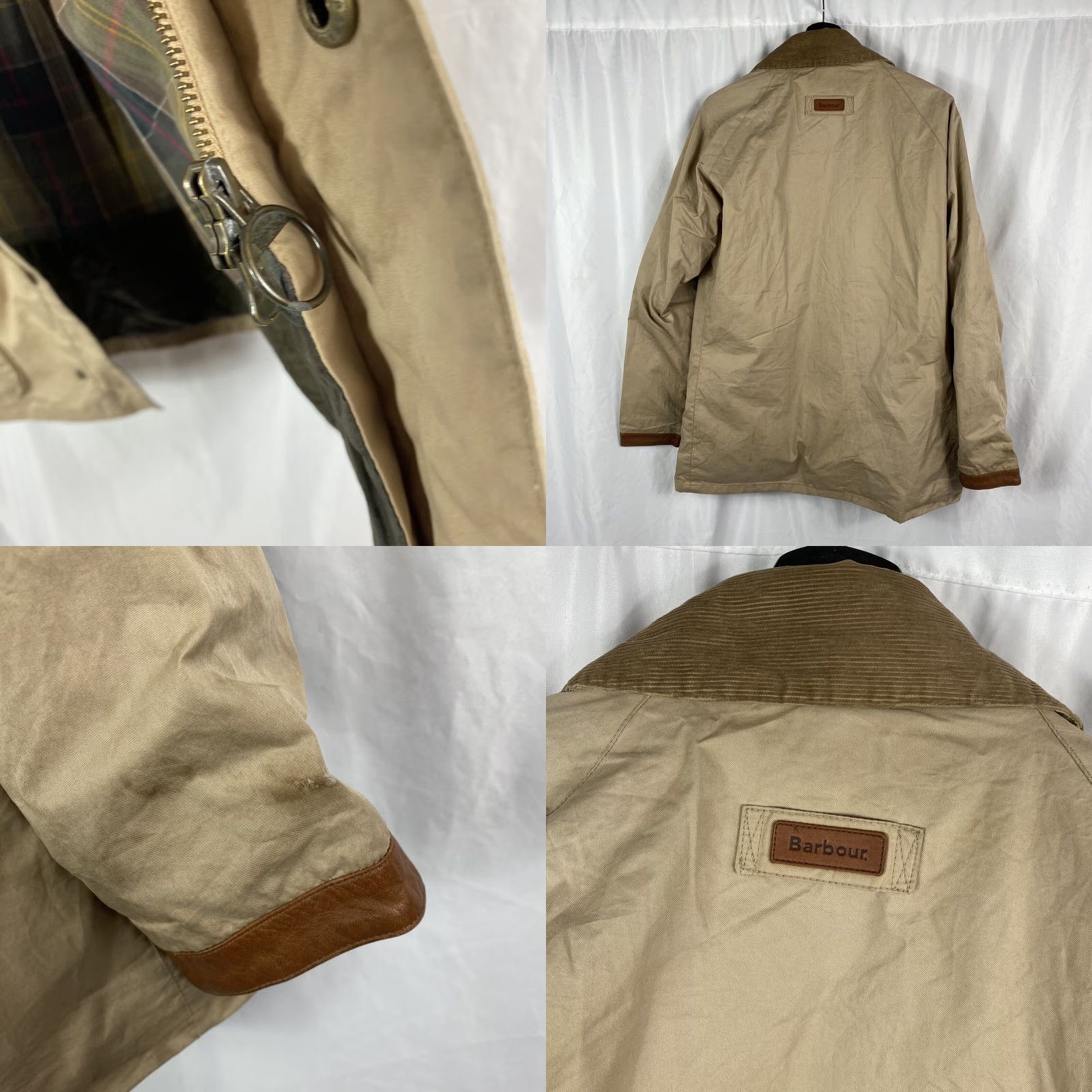 Barbour VINTAGE Barbour Jacket Mens Jacket M Beig e Nylon Lining Leather Trim Windbreaker Beige Size US M / EU 48-50 / 2 - 8 Thumbnail