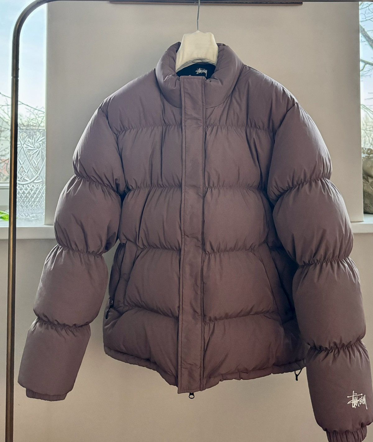 image of Stussy Ripstop Down Puffer in Rose, Men's (Size XL)