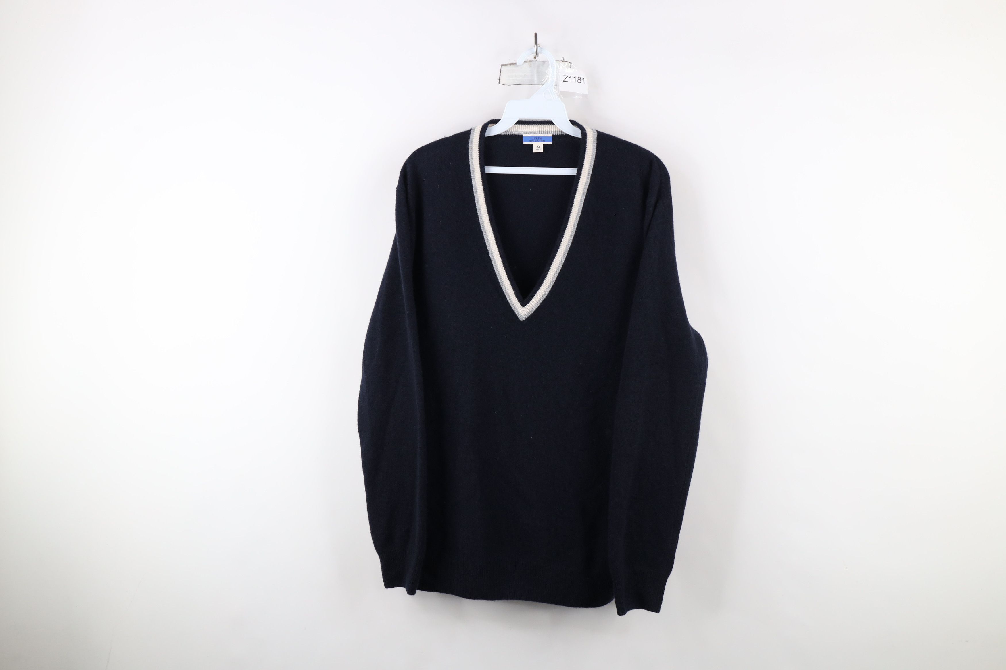 J.Crew × Vintage J Crew Soft Cashmere Knit Oversized V-Neck Sweater Blue Size M / US 6-8 / IT 42-44 - 1 Thumbnail