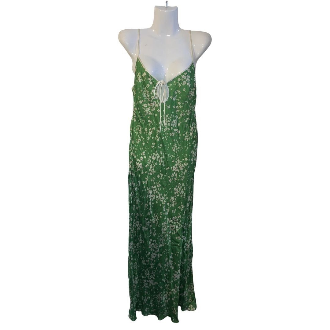 Other Rumored Daytona Green Ditsy Floral Maxi Dress Summer Boho Size S / US 4 / IT 40 - 3 Thumbnail