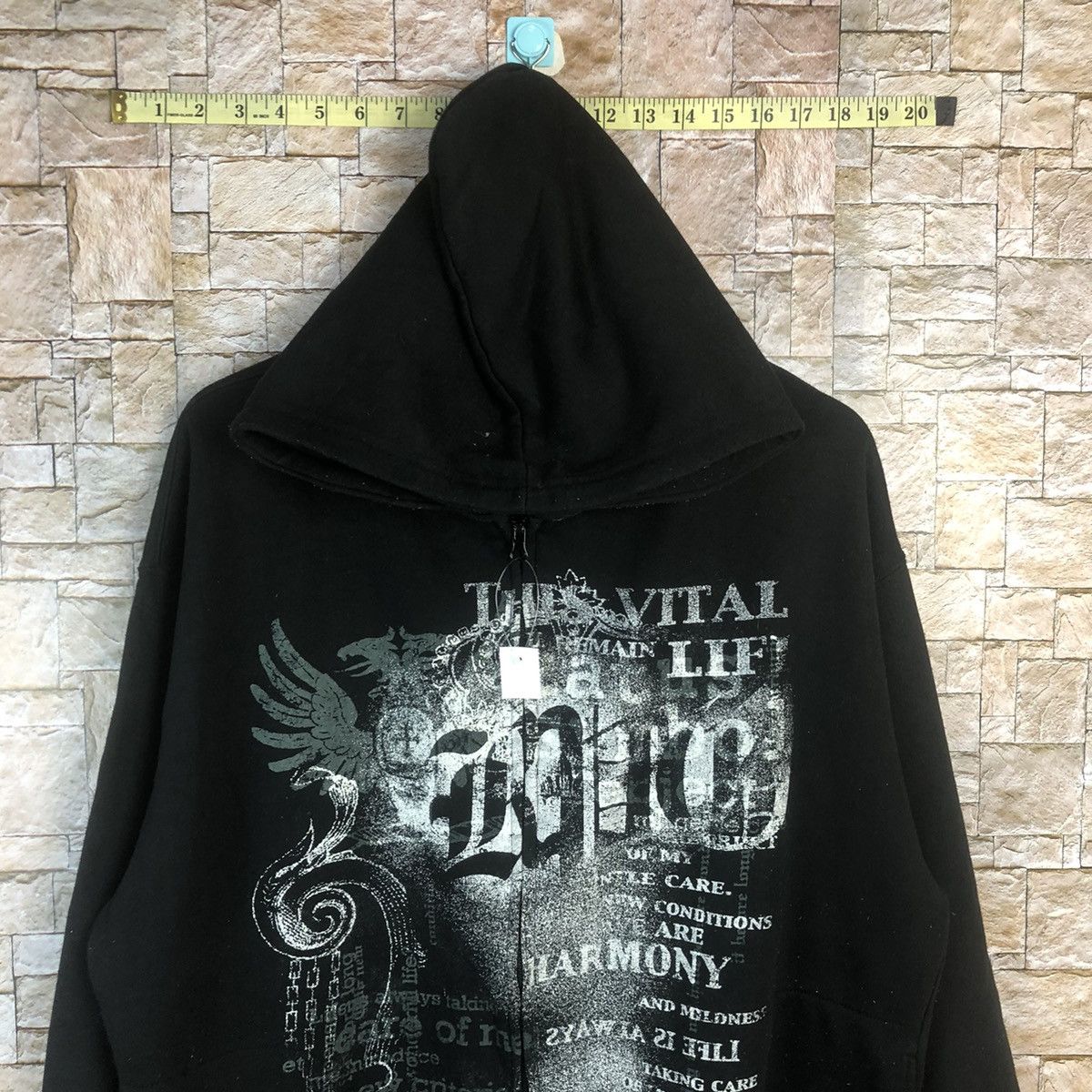 Japanese Brand DL Dino Bazzo punk skull Black sweatshirt Hoodie #A5 Size US XL / EU 56 / 4 - 2 Thumbnail