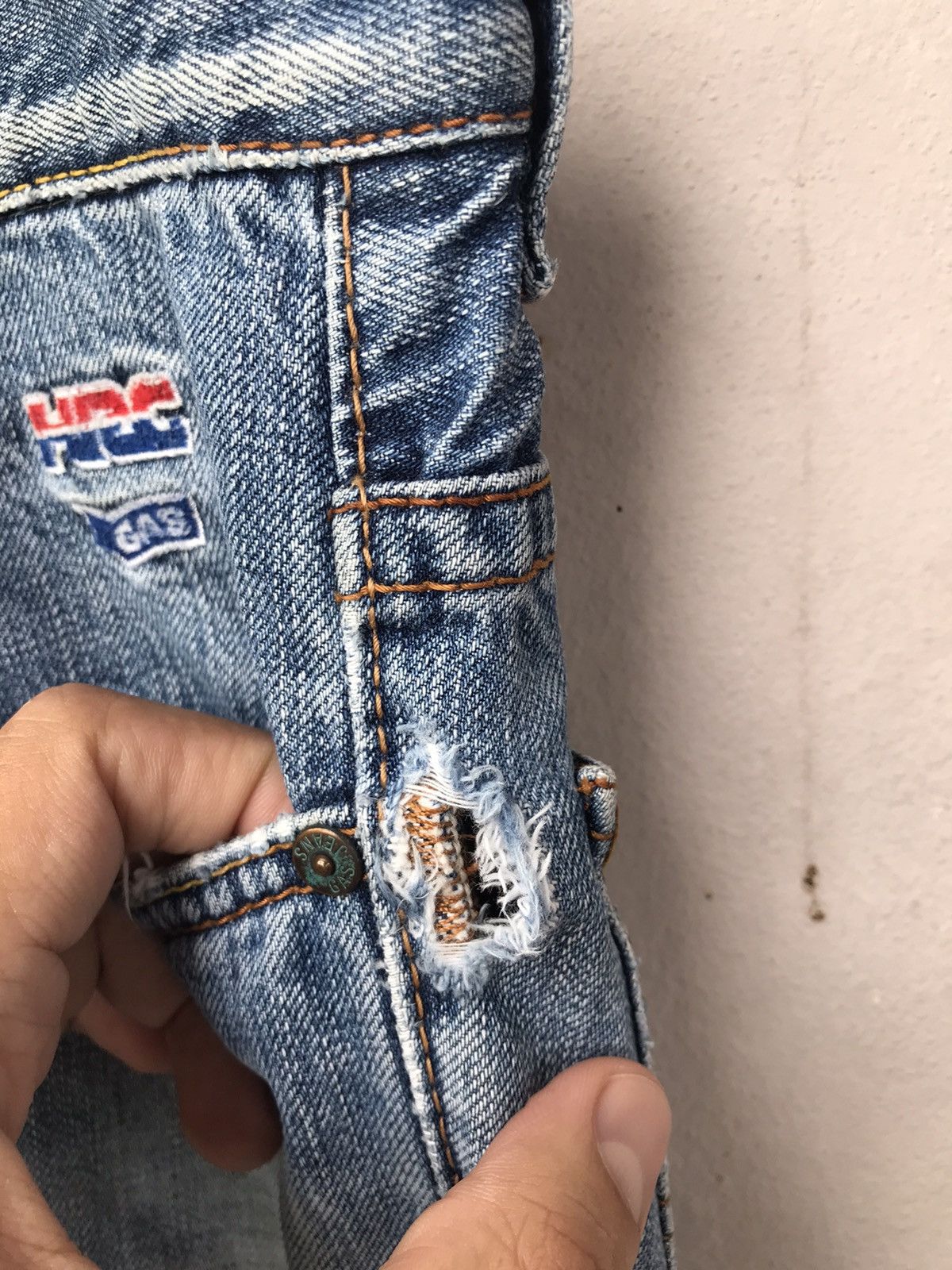 Vintage Vintage Gas Patches Honda Racing Distressed Denim Pants Size US 34 / EU 50 - 3 Thumbnail