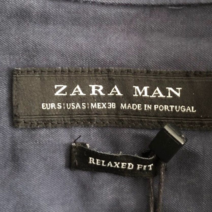 Zara ZARA Men Shirt Blue Relaxed Fit Button-Up 100% Lyocell Long Sleeve Small Shirt Mens Size US S / EU 44-46 / 1 - 4 Thumbnail
