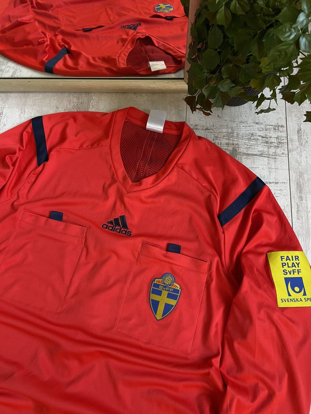 Adidas × Vintage Adidas Sweden 2013 Long Sleeve Football Shirt Jersey SvFF Size US L / EU 52-54 / 3 - 3 Thumbnail