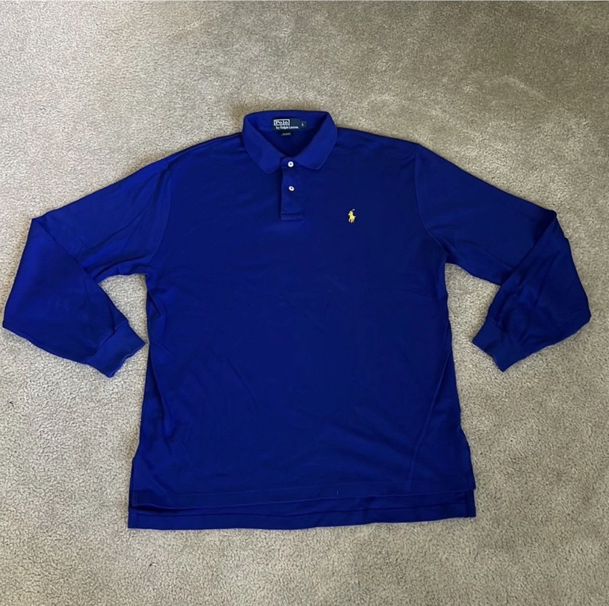 Polo Ralph Lauren Polo Ralph Lauren Blue Long Sleeve Polo Size US L / EU 52-54 / 3 - 1 Thumbnail