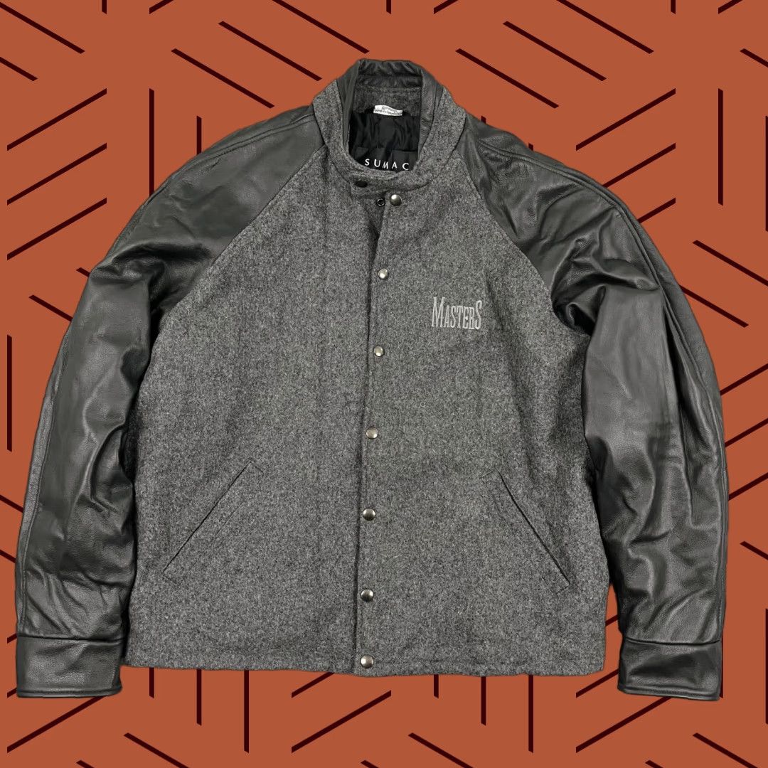 Vintage VINTAGE Sumac Leather Jacket Mens L Gray Wool Masters Golf Snap 90s Retro Canada Jacket Size US L / EU 52-54 / 3 - 1 Thumbnail