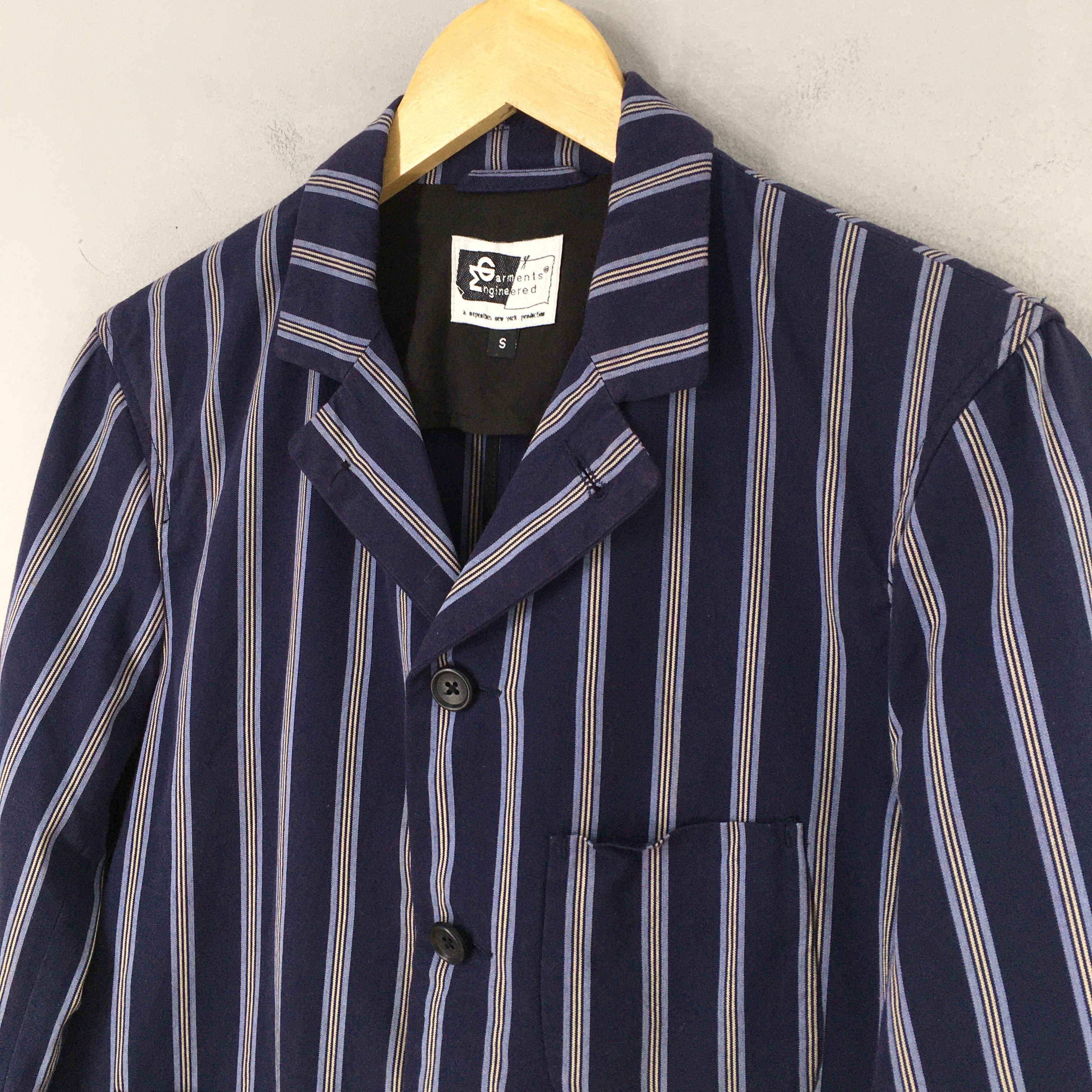 Engineered Garments Engineered Garments Men Casual Blue Striped Coat Small Size US S / EU 44-46 / 1 - 4 Thumbnail