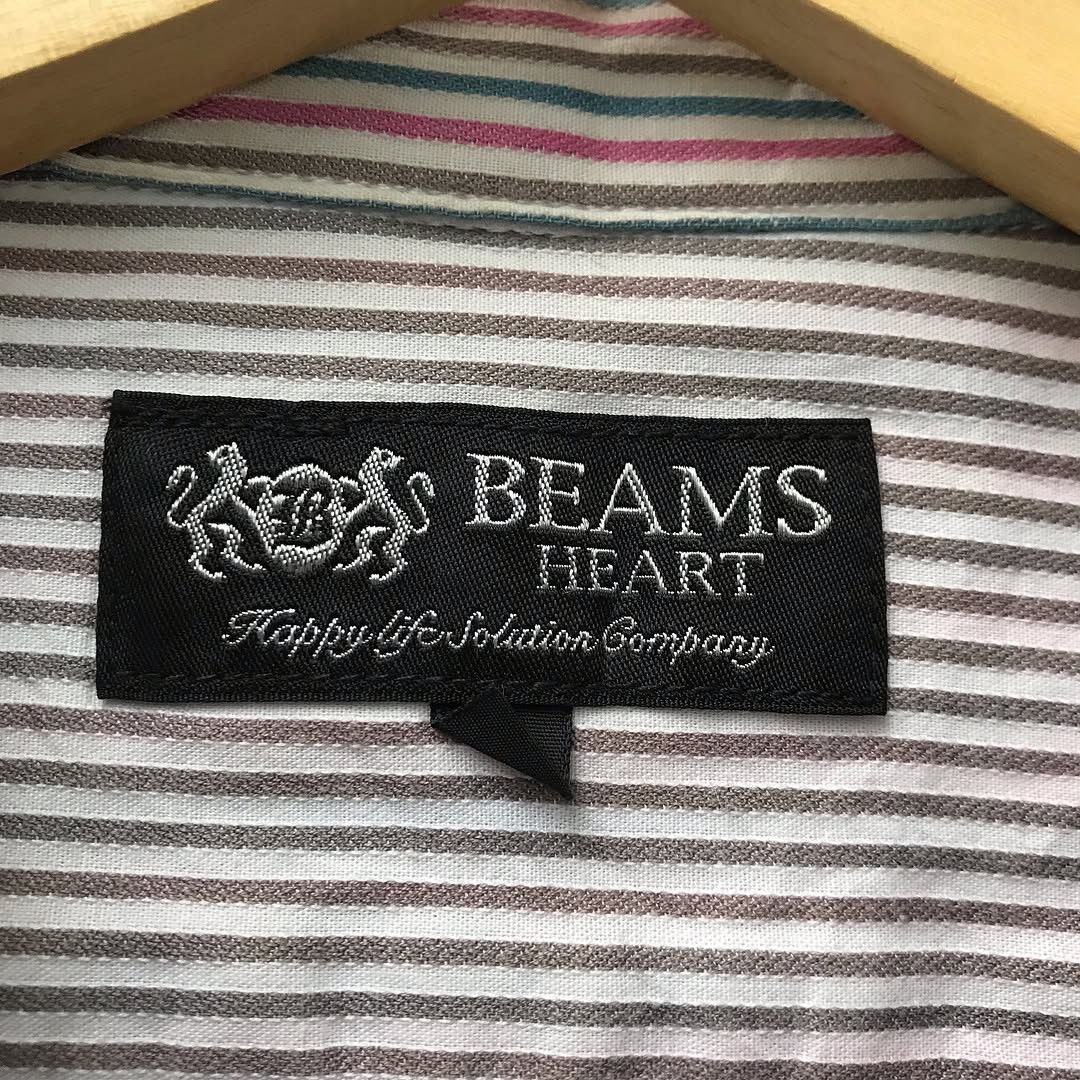 Beams Japan × Beams Plus Vintage Beams Heart Shirt brown stripes White japan Folding Size US L / EU 52-54 / 3 - 4 Thumbnail