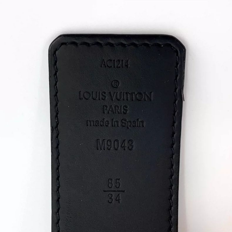 Louis Vuitton Louis Vuitton Black logo print logo smooth buckle waistban Size ONE SIZE - 7 Thumbnail