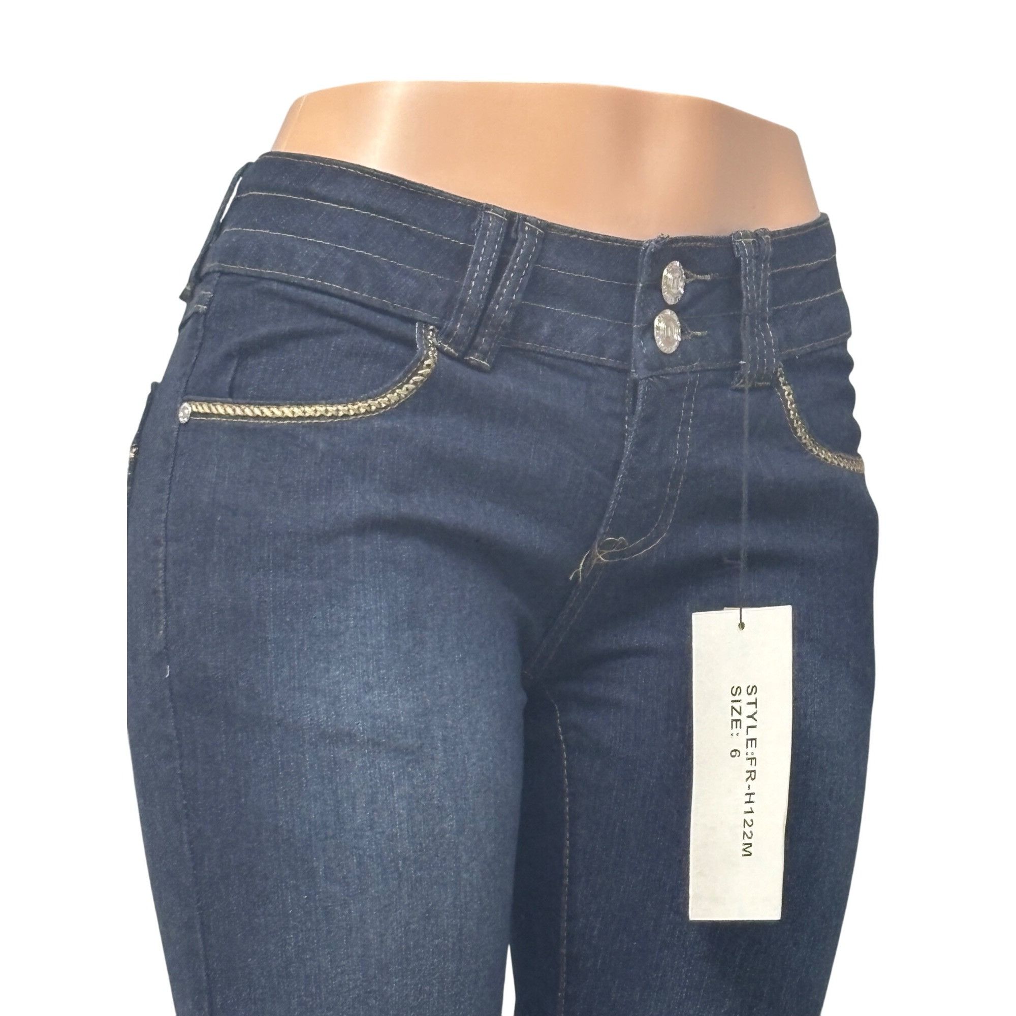 Other Out Jeans Women’s Cross-stitch Straight Leg Stretch Jeans, D Size 28" / US 6 / IT 42 - 1 Thumbnail