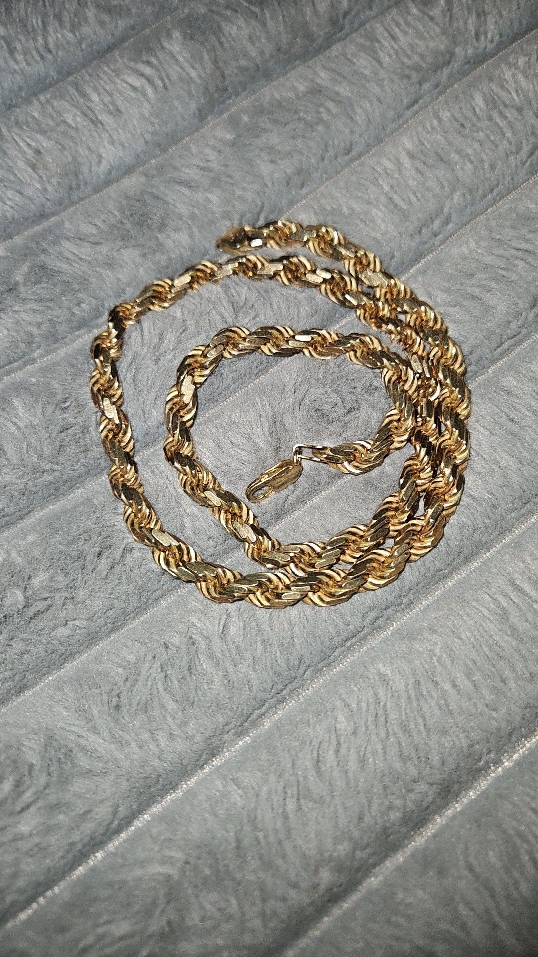 Other Diamond Cut Rope Chain Soild 925 Silver with gold plating Size ONE SIZE - 2 Thumbnail