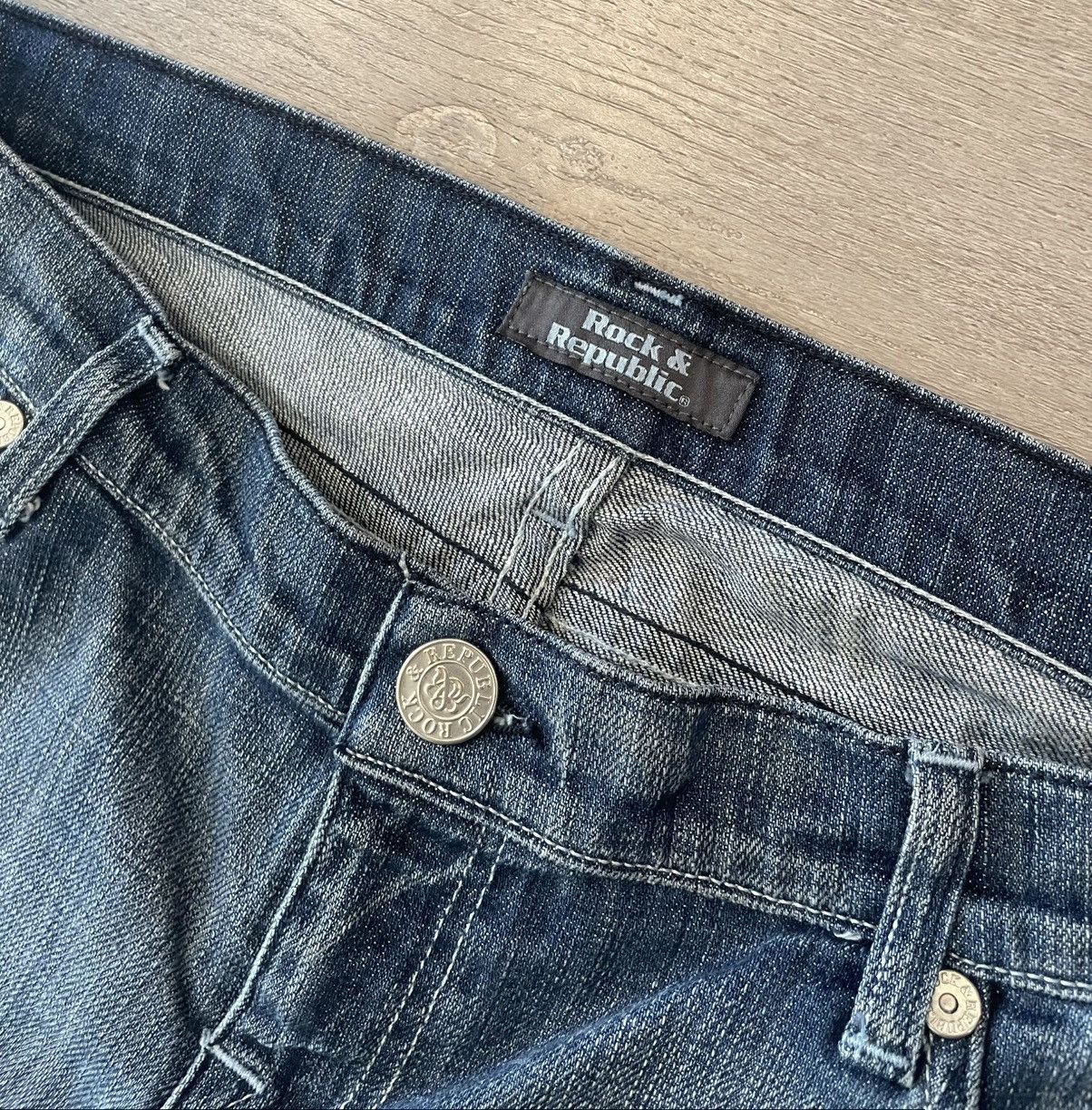 Rock Revival × Vintage Vintage Y2K Rock & Republic Back Patch Denim Jeans - 36 x 30 Size US 36 / EU 52 - 4 Thumbnail