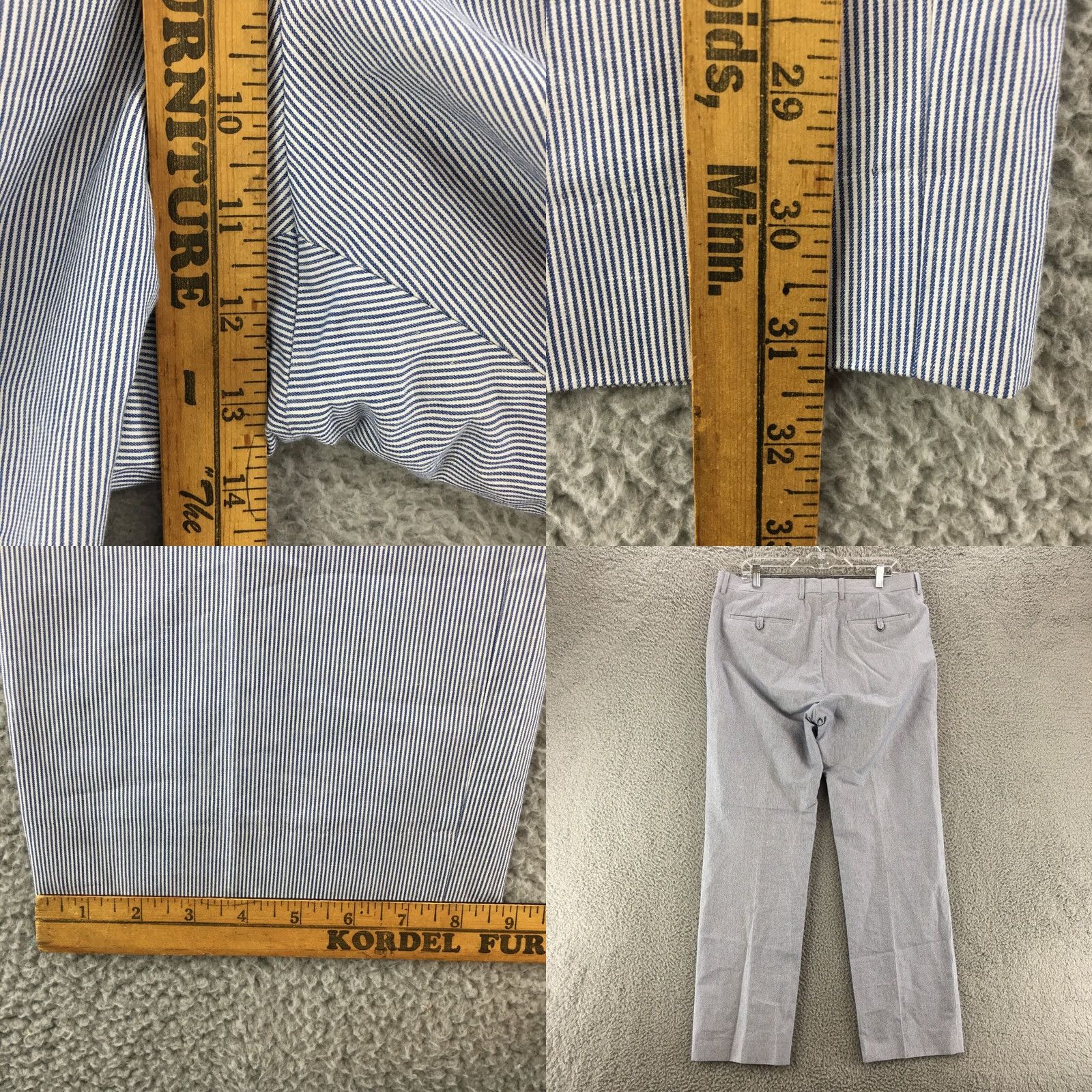 Banana Republic Banana Republic Dress Pants Slim Knit Trousers Womens 34/32 Blue Striped Straight Front Pockets Classic Casual Knit? Size 24" / US 00 / IT 34 - 8 Thumbnail