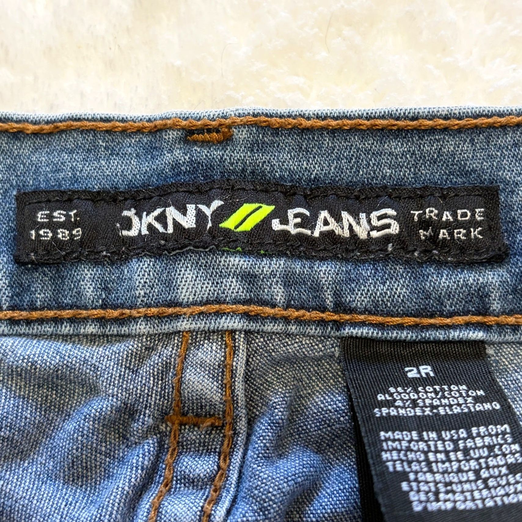 DKNY VINTAGE DKNY Jeans Womens 2R Blue Straight Stretch Denim Low Rise Made in USA Size 26" / US 2 / IT 38 - 3 Thumbnail