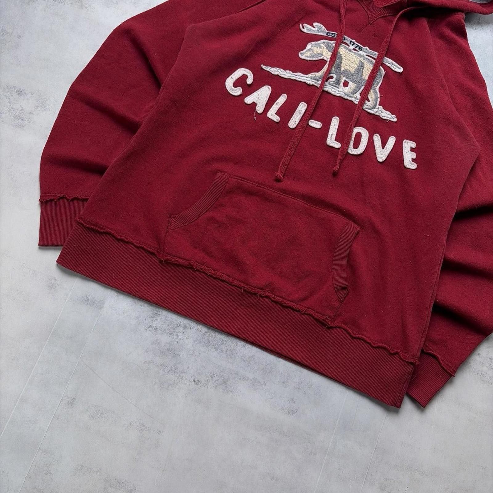 Other Y2K Burgundy Reflex Grunge Skater Cali Thermal Hoodie Size L / US 10 / IT 46 - 4 Thumbnail