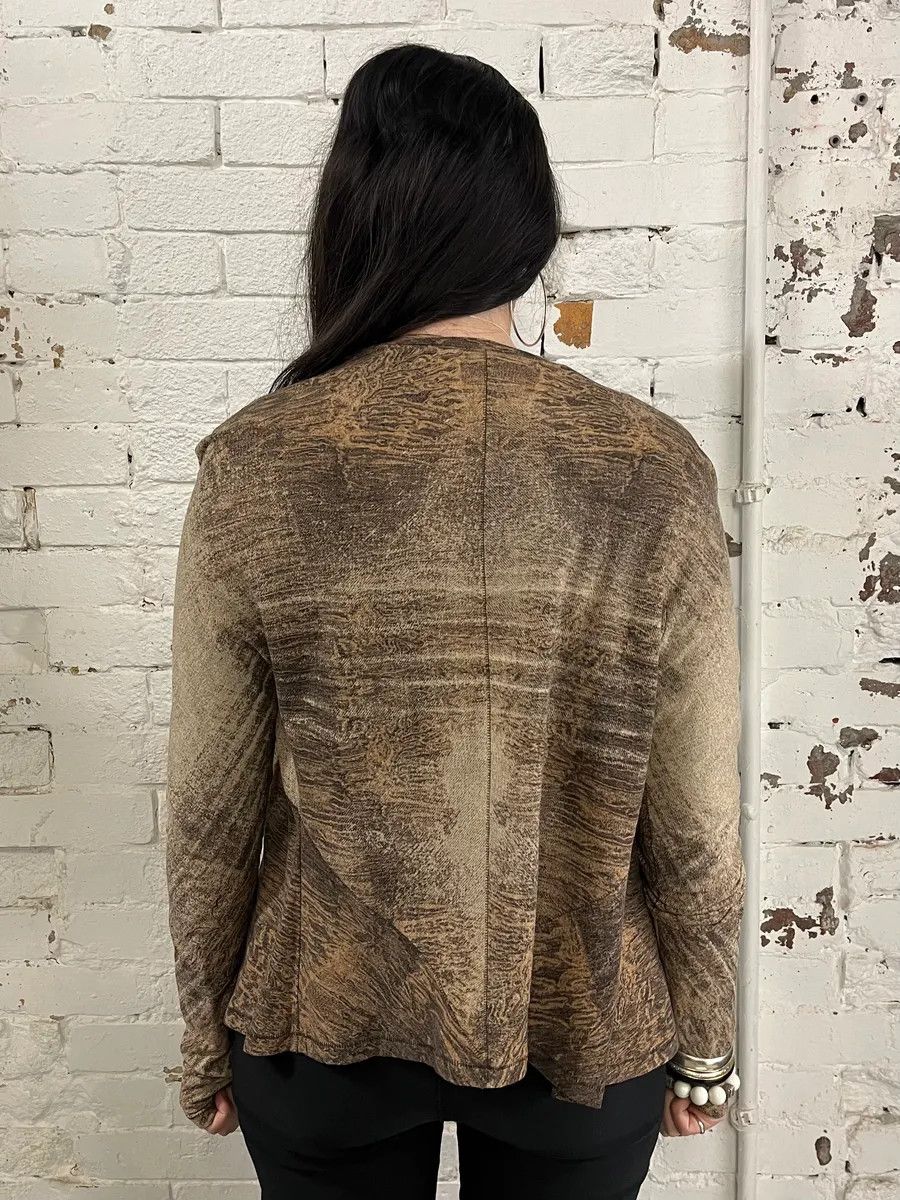 Roberto Cavalli 2000s Roberto Cavalli Brown Eroded Effect Cardigan Size M / US 6-8 / IT 42-44 - 4 Thumbnail