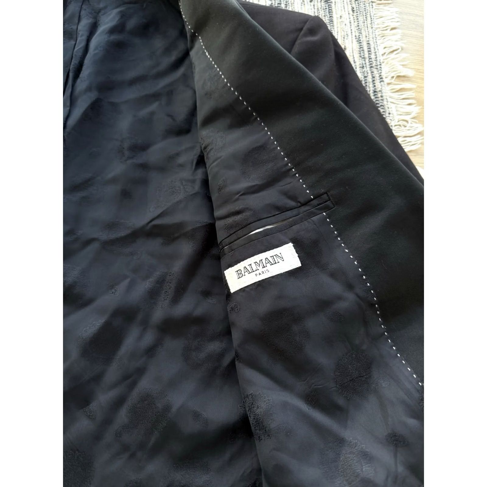 Balmain VINTAGE BALMAIN NOVATIONS FLEX Men Blazer Jacket Black Formal Casual 2 Piece M Adults Mens Balmain Blazer 90s Luxury Paris Size 40R - 7 Thumbnail