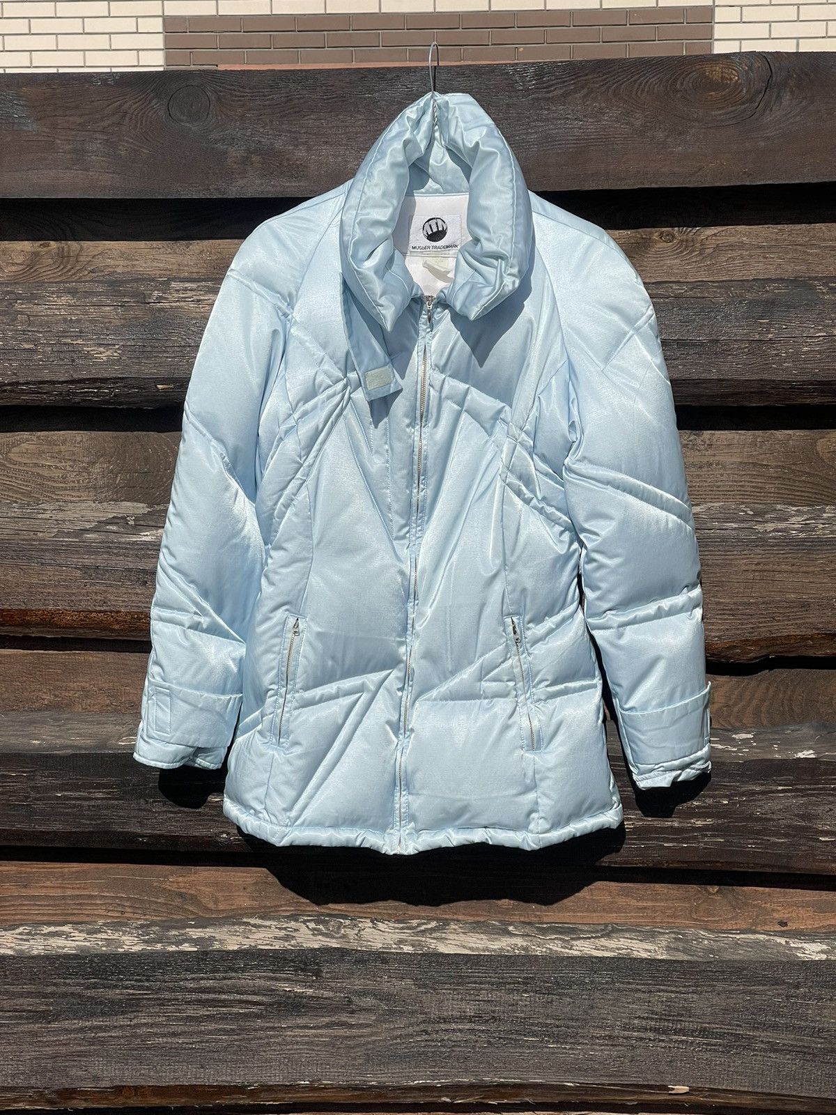 Mugler 90’s Mugler sky blue vintage puffer jacket Size S / US 4 / IT 40 - 1 Thumbnail