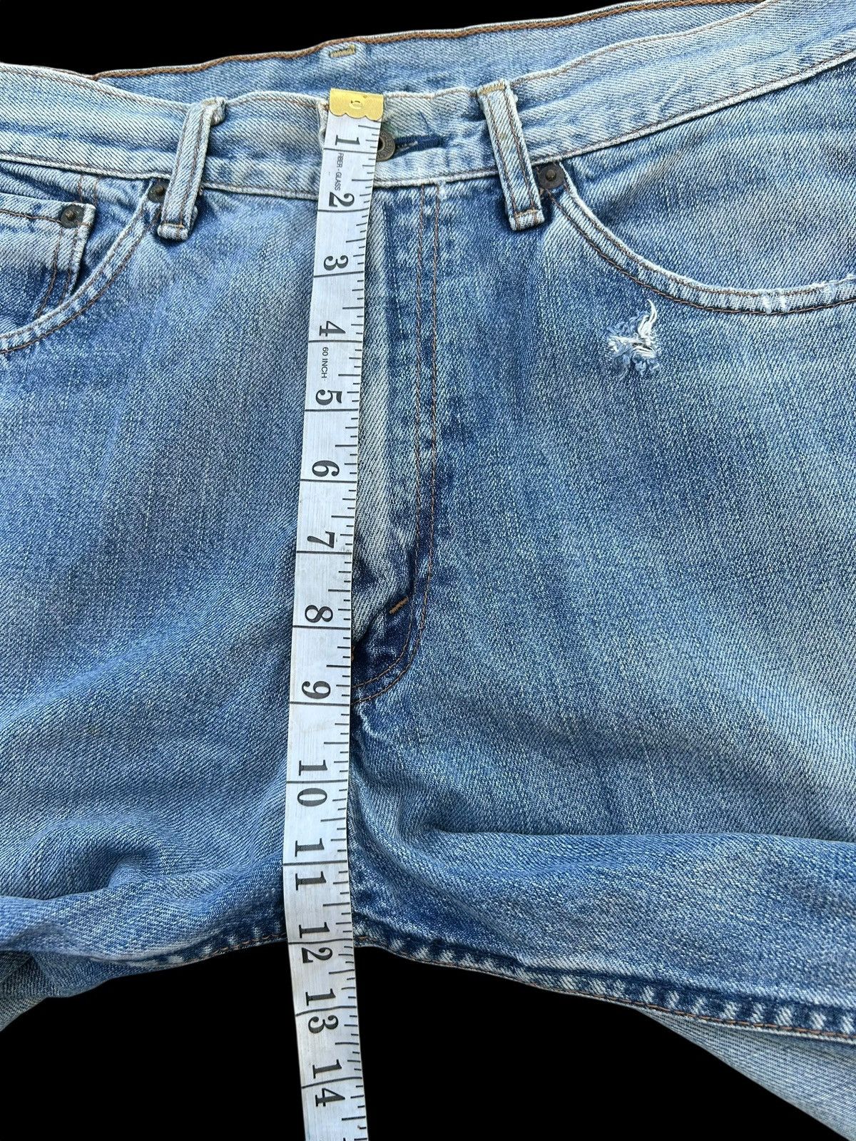 Japanese Brand × Kapital × Vintage THRASHED Levis Selvedge Vintage Distressed Short Denim Size US 32 / EU 48 - 17 Thumbnail
