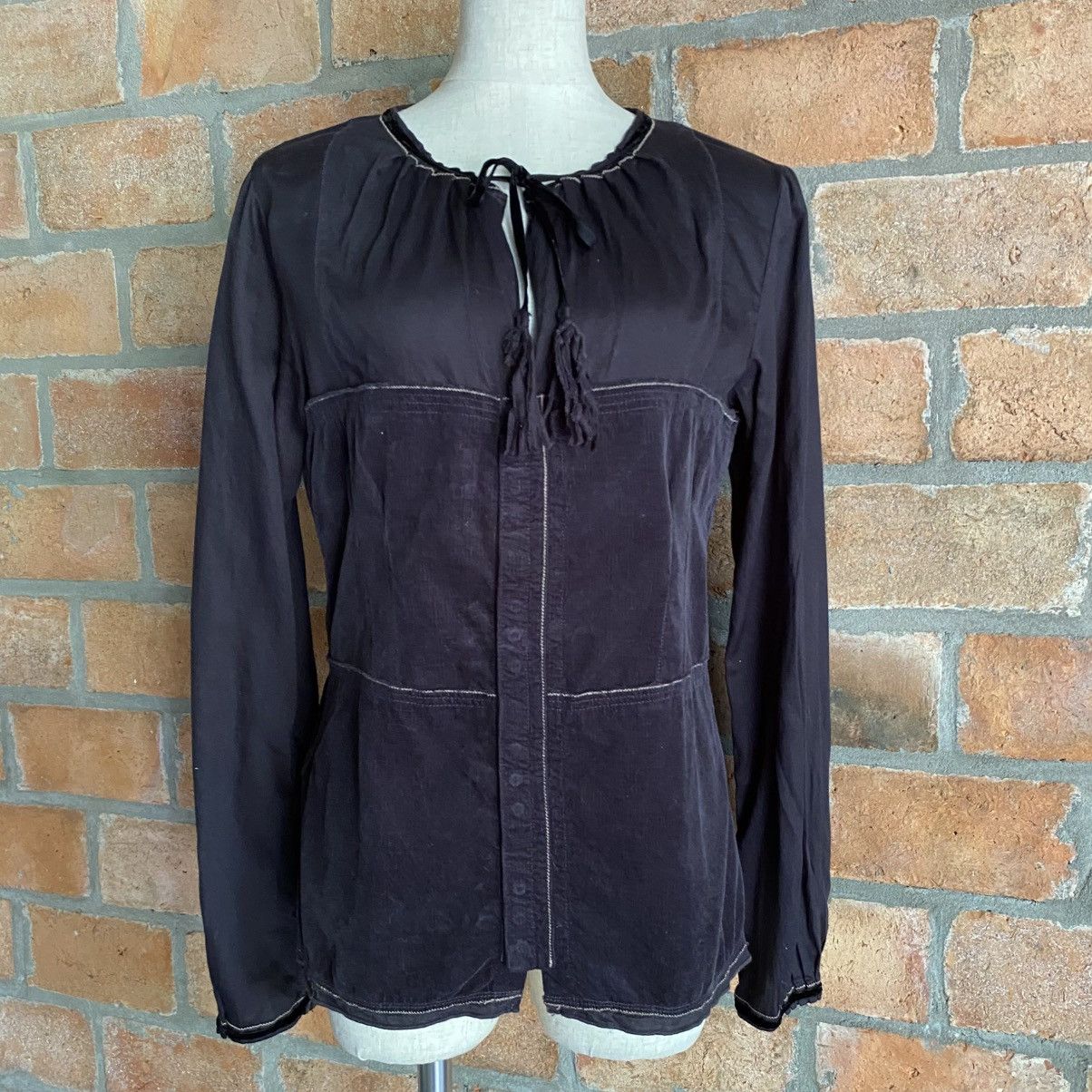Marithe + Francois Girbaud MARITHÉ + FRANÇOIS GIRBAUD Vintage Black Tie-Neck Blouse Size M / US 6-8 / IT 42-44 - 18 Thumbnail