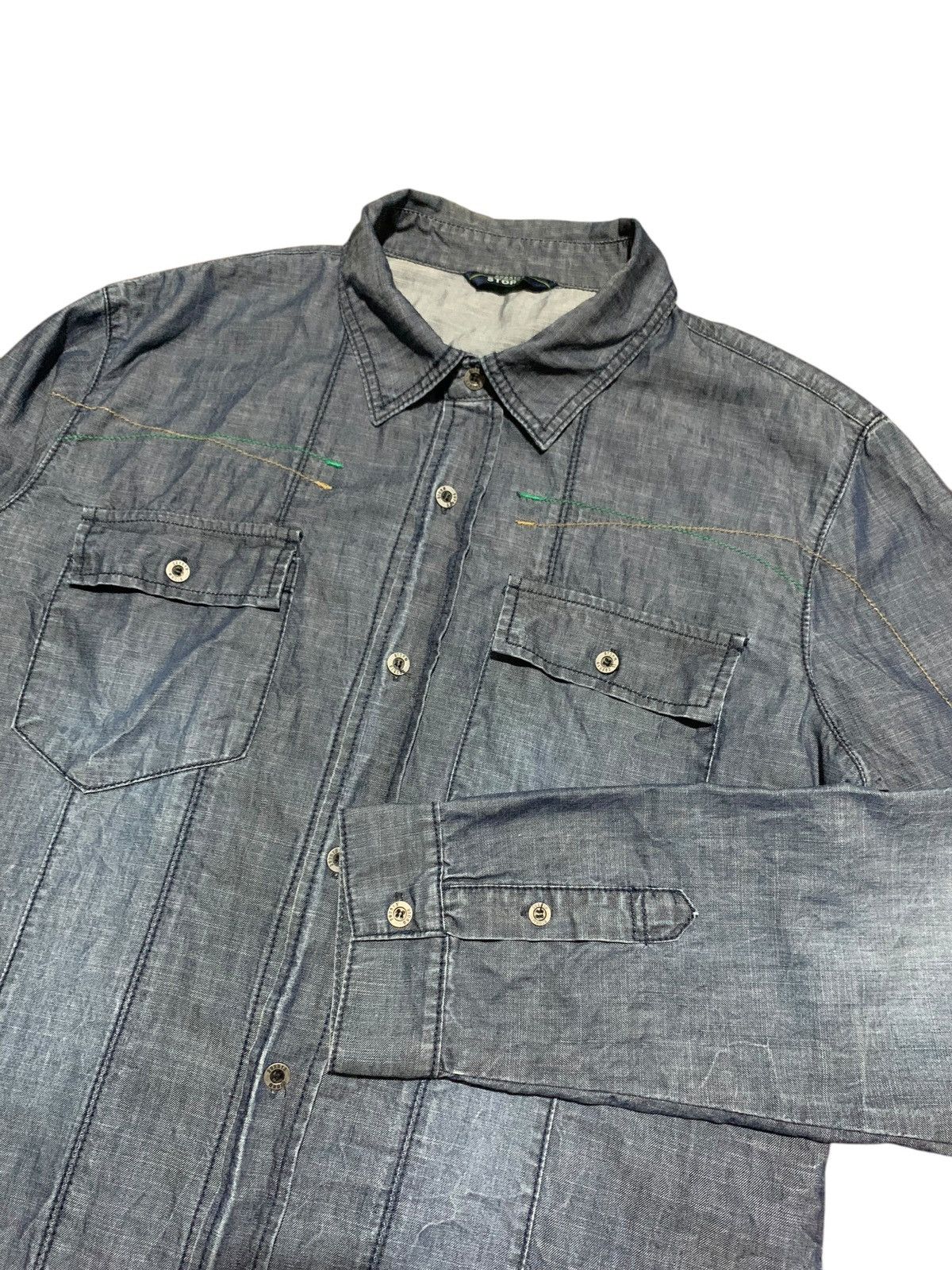 20471120 292513 STORM embroidery western denim shirt Size US L / EU 52-54 / 3 - 5 Thumbnail
