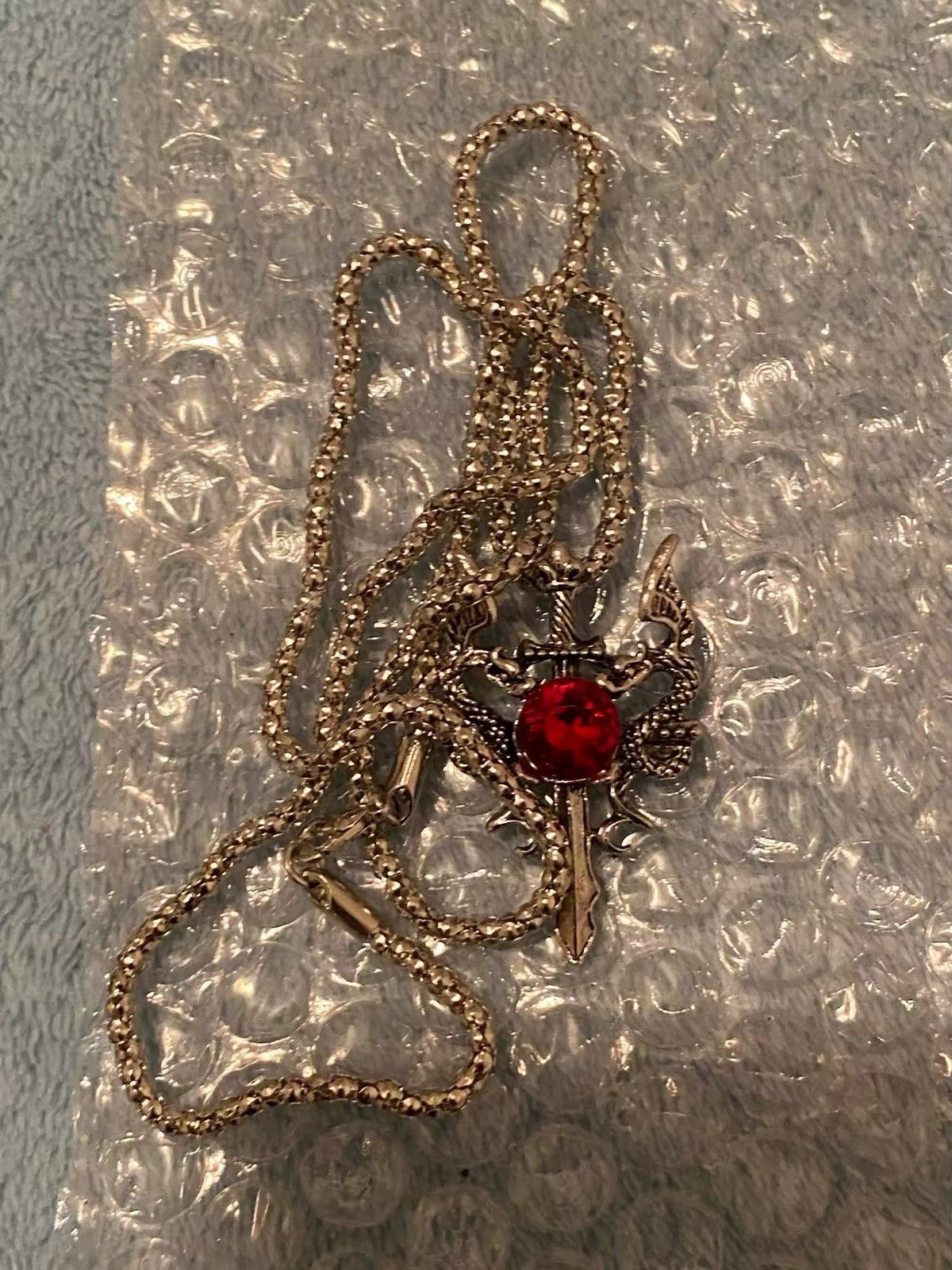Vintage Dragon Sword Pendant Necklace Chain Size ONE SIZE - 5 Thumbnail