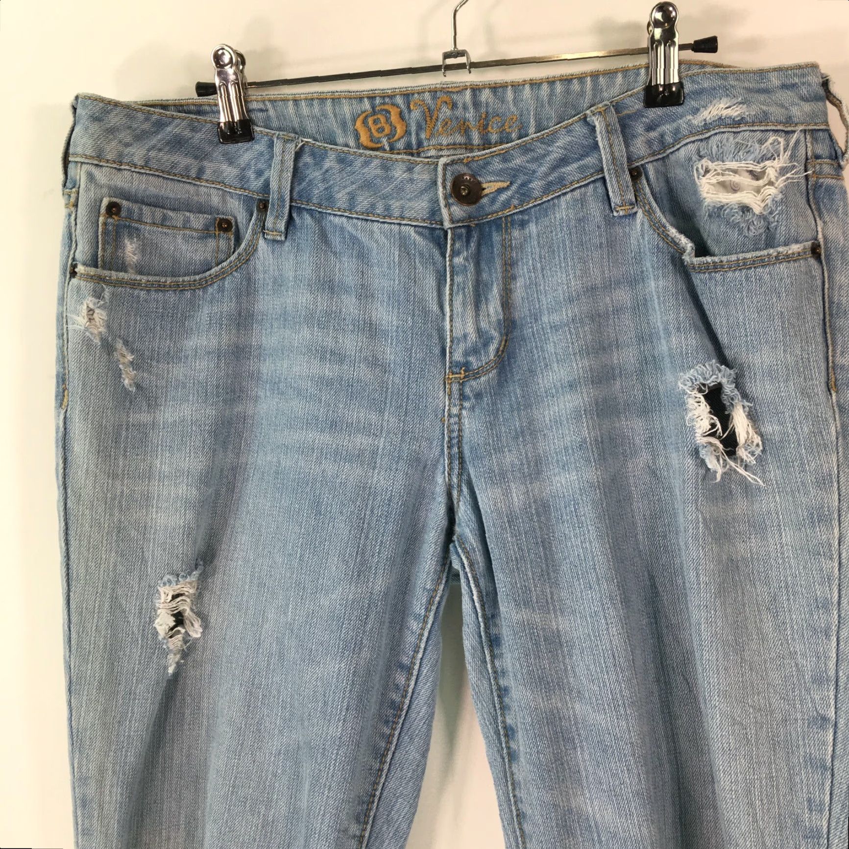 Denime Bullhead Venice Women's Distressed Skinny Jeans Size 11 Blue Denim 34x31 Size 32" / US 10 / IT 46 - 2 Thumbnail