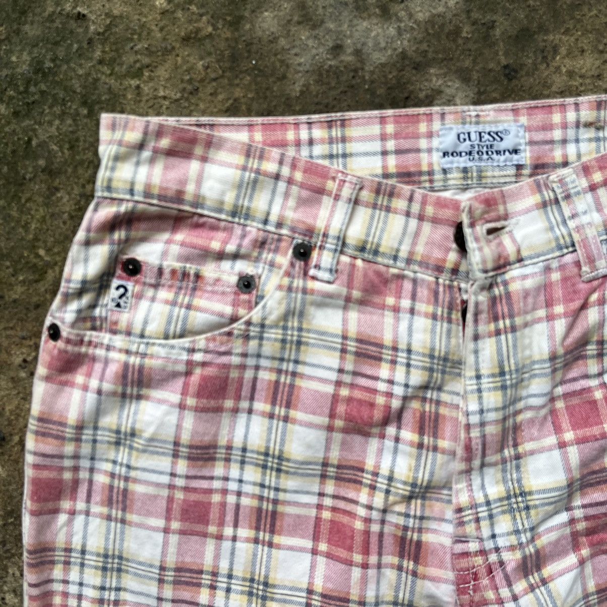 Guess × Vintage Vintage 80s Gues Georges Marciano Tartan Size US 31 - 4 Thumbnail