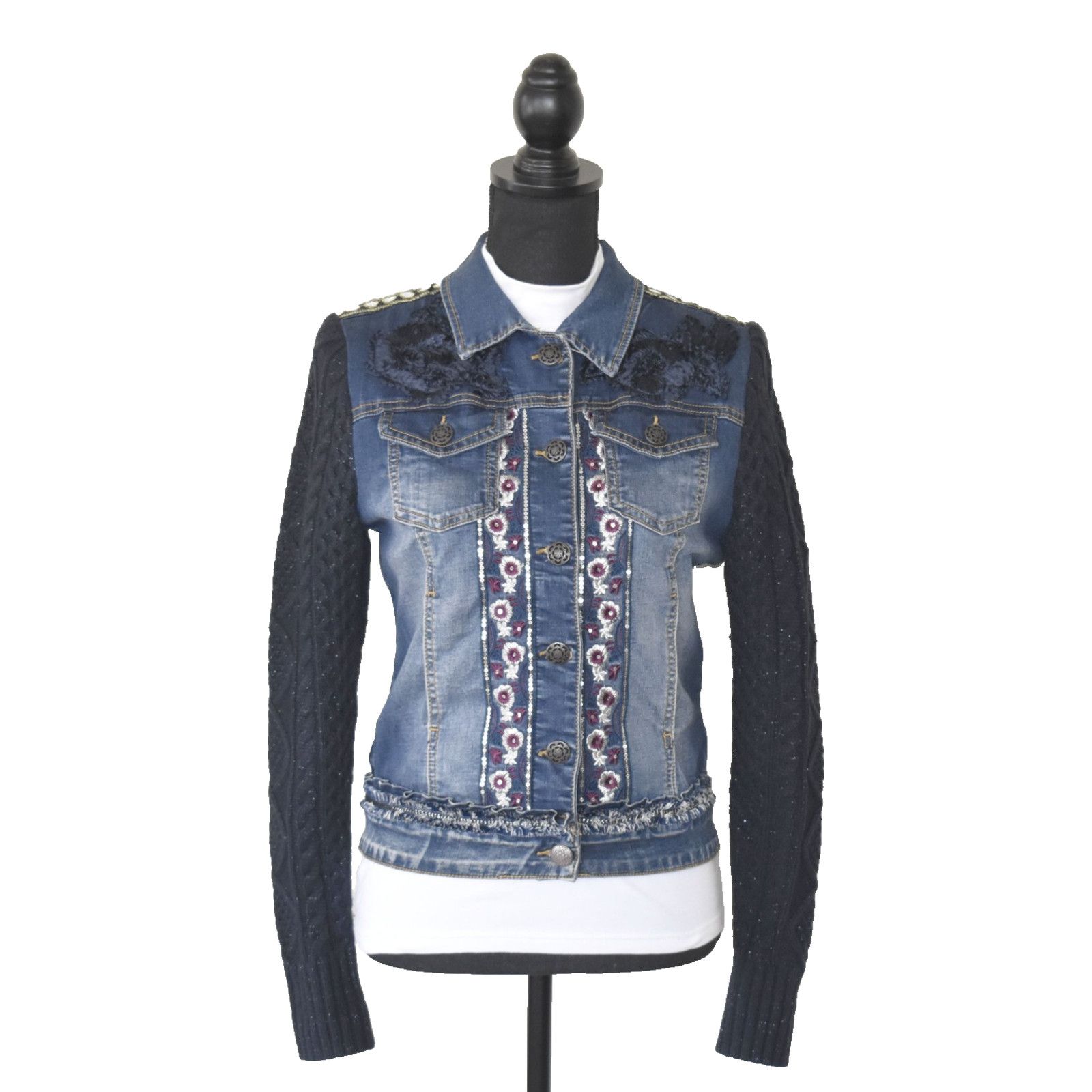 Desigual DESIGUAL Knitted Sleeves Pakaian Jadi Wanita Jacket Sz 36 Size S / US 4 / IT 40 - 2 Thumbnail