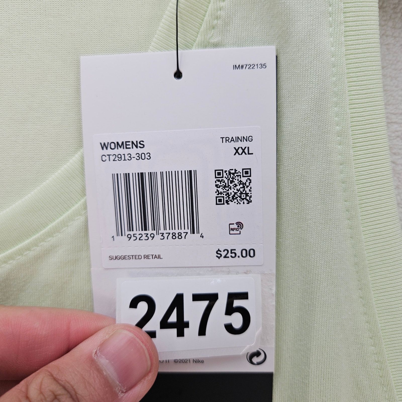 Nike NIKE WOMEN'S XXL LIGHT GREEN DRI-FIT TRANING TANK NWT Size XXL / US 16-18 / IT 52-54 - 5 Thumbnail