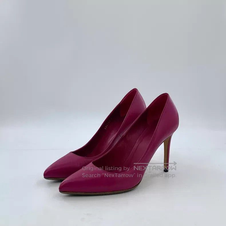 Gucci Gucci Rose pink leather pointed toe thin heel high heels Size US 8 / IT 38 - 1 Thumbnail
