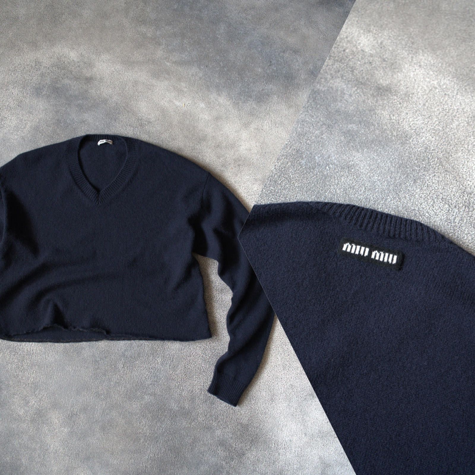 Miu Miu SS22 Miu Miu Runway Cropped Sweater Embroidered Logo Wool Size US S / EU 44-46 / 1 - 1 Thumbnail