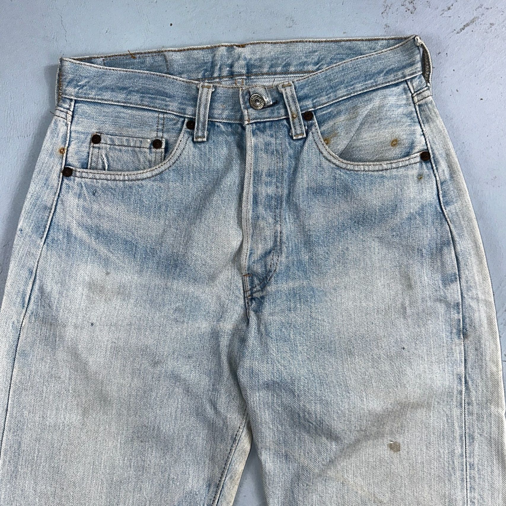 Levi's Levi's 501 XX Jeans Vintage 80s Light Wash USA Denim Classic Straight Men 29x30 Blue Distressed Size US 29 - 2 Thumbnail