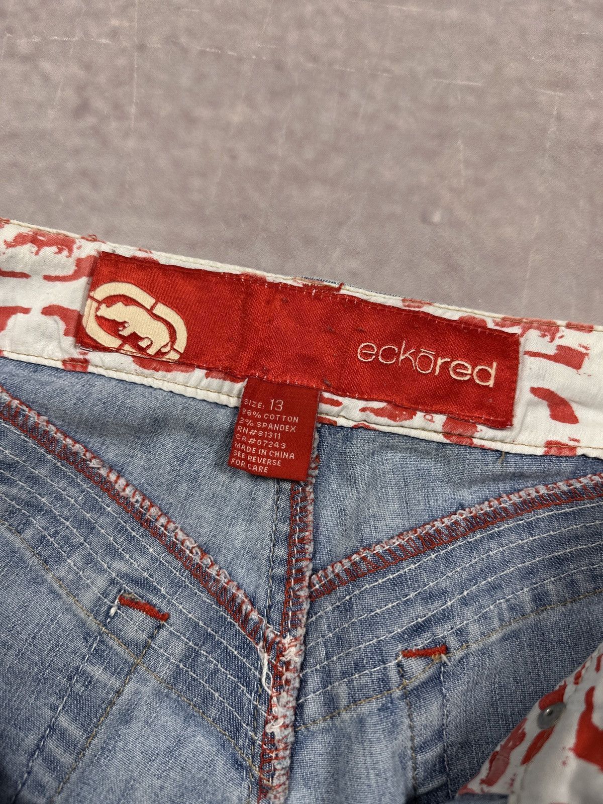 Ecko Unltd. Vintage LGB Style Ecko Unltd Red Flared Distressed Jeans Size US 30 / EU 46 - 14 Thumbnail