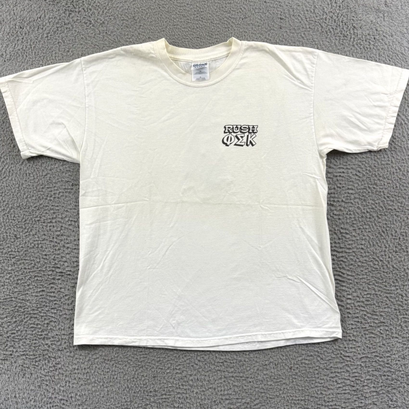 Gildan VINTAGE Phi Sigma Kappa Shirt Mens XL White Short Sleeve 90s Greek Fraternity Gildan Ultra Cotton Graphic Print Size US XL / EU 56 / 4 - 2 Thumbnail