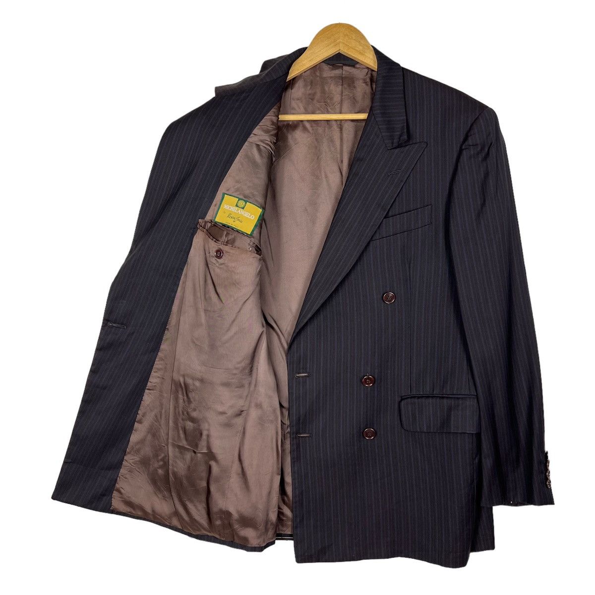Other 🔥 MICHELANGELO PINSTRIPE DOUBLE BREAST BLAZER MADE IN ITALY Size US M / EU 48-50 / 2 - 8 Thumbnail
