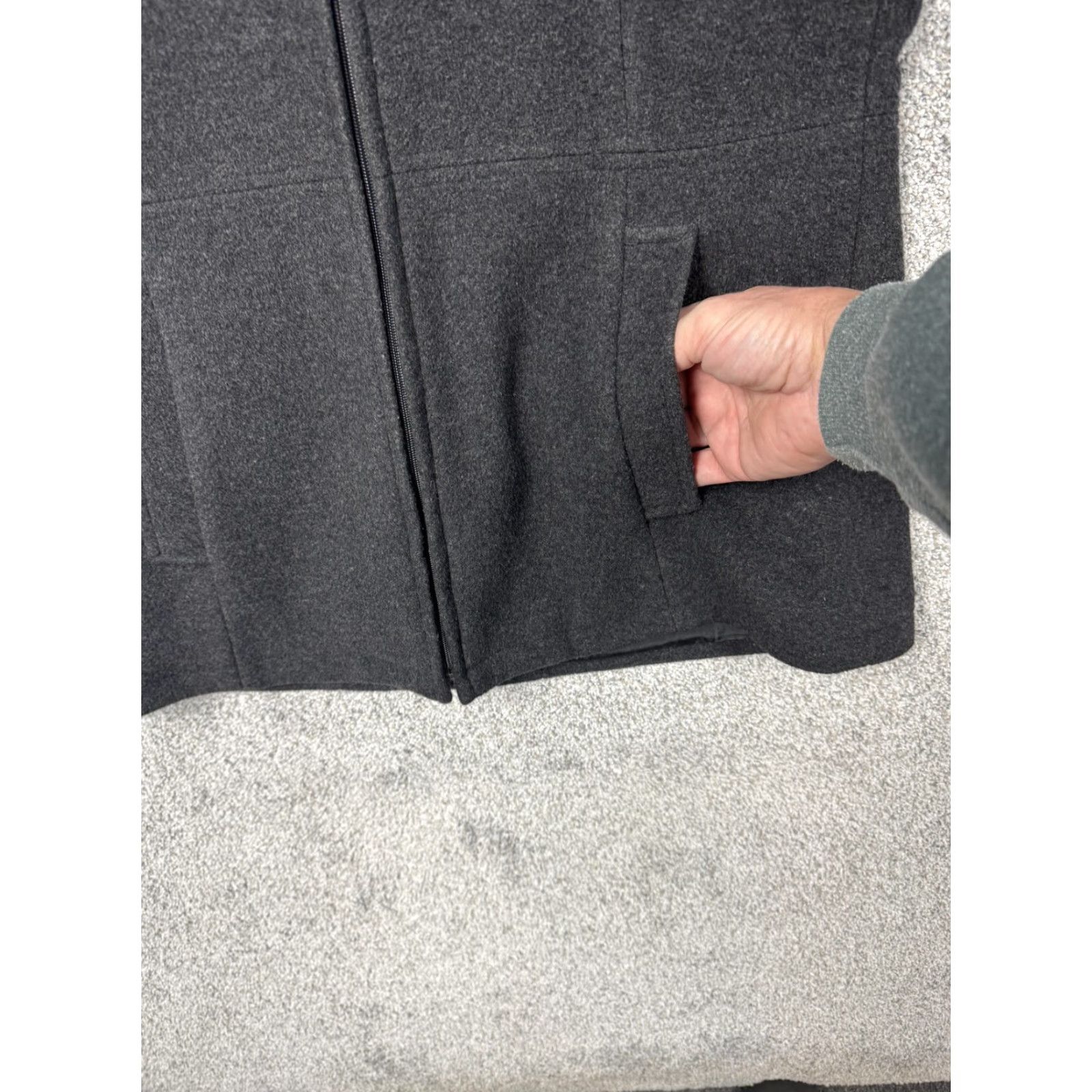 Vintage Fleet Street Ltd Coat Womens Small Gray Wool Blend Hooded Full Zip Lined Classic Size S / US 4 / IT 40 - 6 Thumbnail