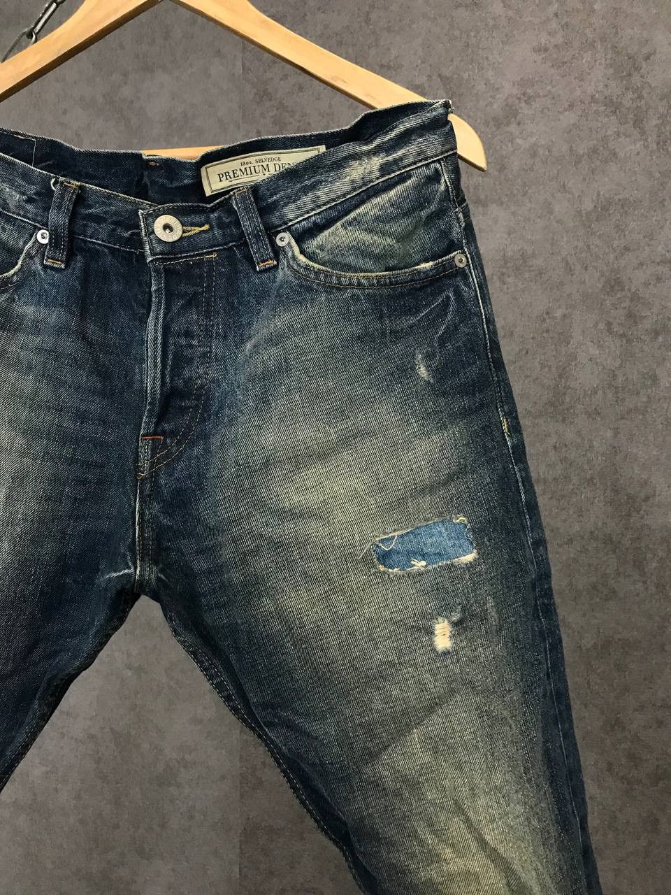 Vintage Japanese style Selvedge distressed denim jeans Size US 31 - 2 Thumbnail