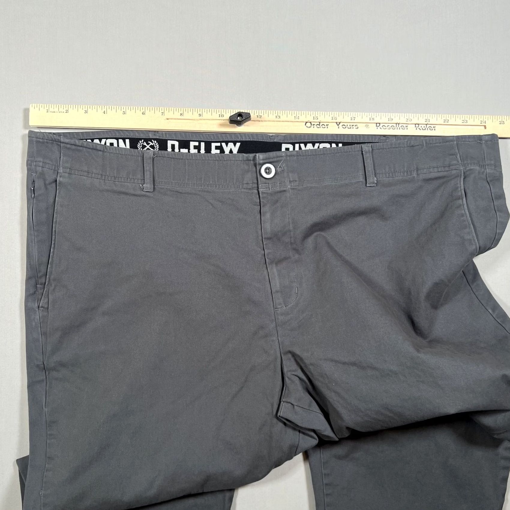 Vintage Dixxon D-Flexx Chino Pants Mens 46x32 Gray Stretch Flat Front Workwear Size US 30 / EU 46 - 7 Thumbnail