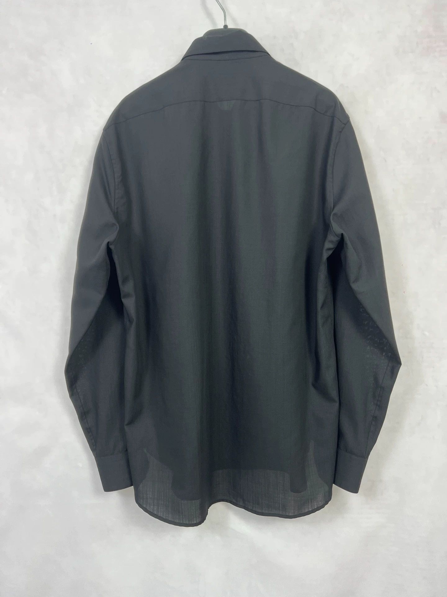 Saint Laurent Paris SLP 19fw 40 Black Silver Thread Crescent Shirt Size US XXS / EU 40 - 2 Thumbnail