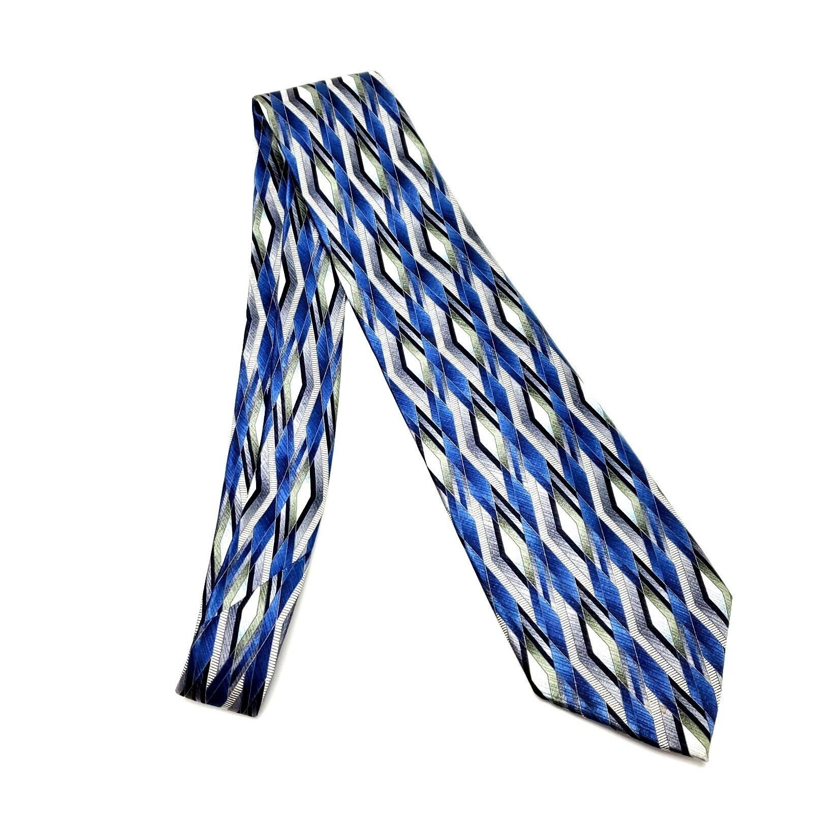 Stafford Stafford Silk Tie Blue Print Wide Size ONE SIZE - 6 Thumbnail