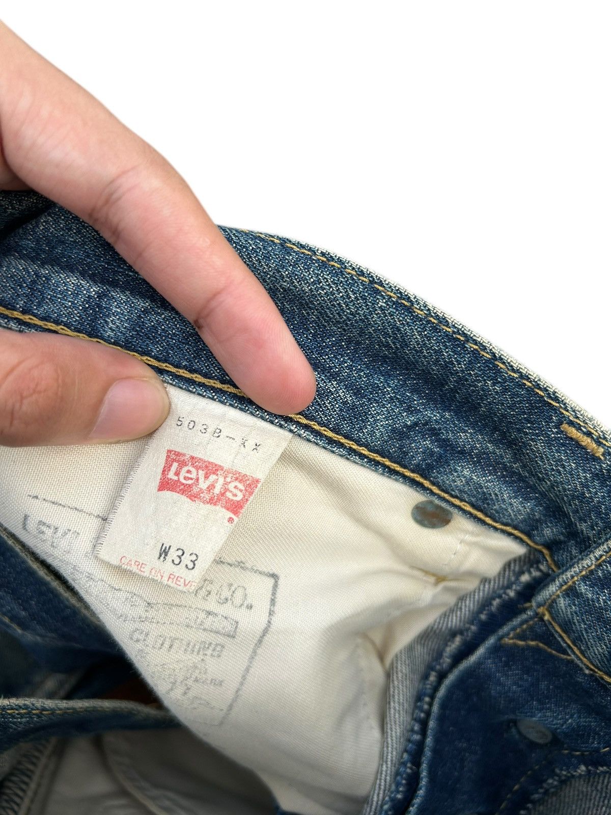 Kapital Thrashed Vintage Levis Big E Selvedge Denim Jeans Size US 33 - 9 Thumbnail