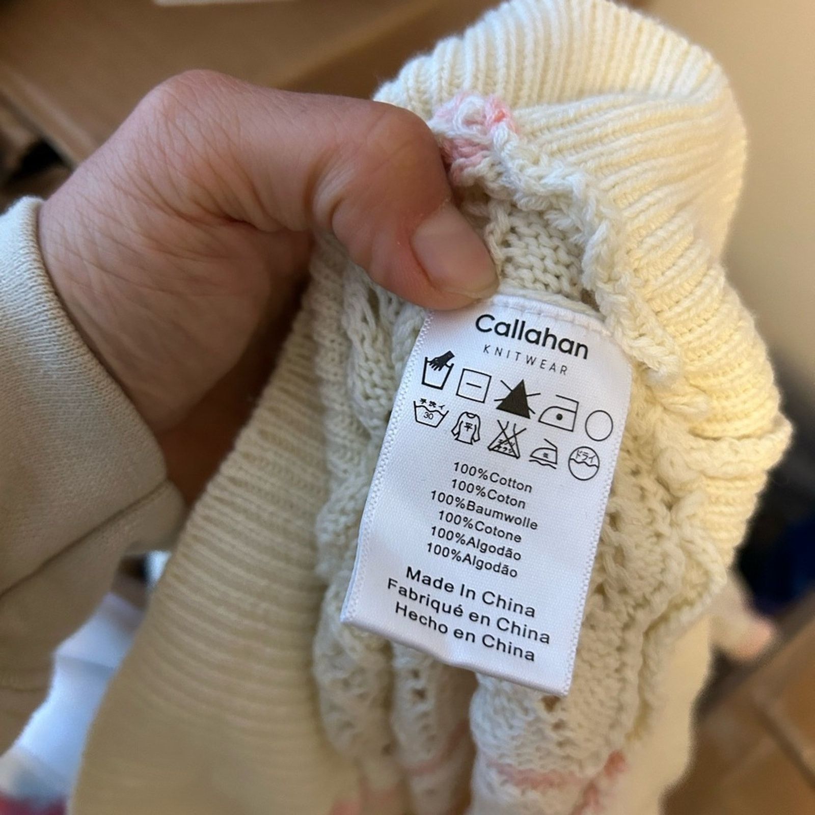 Other Callahan Knitwear Cream Baby Pink Crochet Knit Sweater Vest Size S / US 4 / IT 40 - 3 Thumbnail