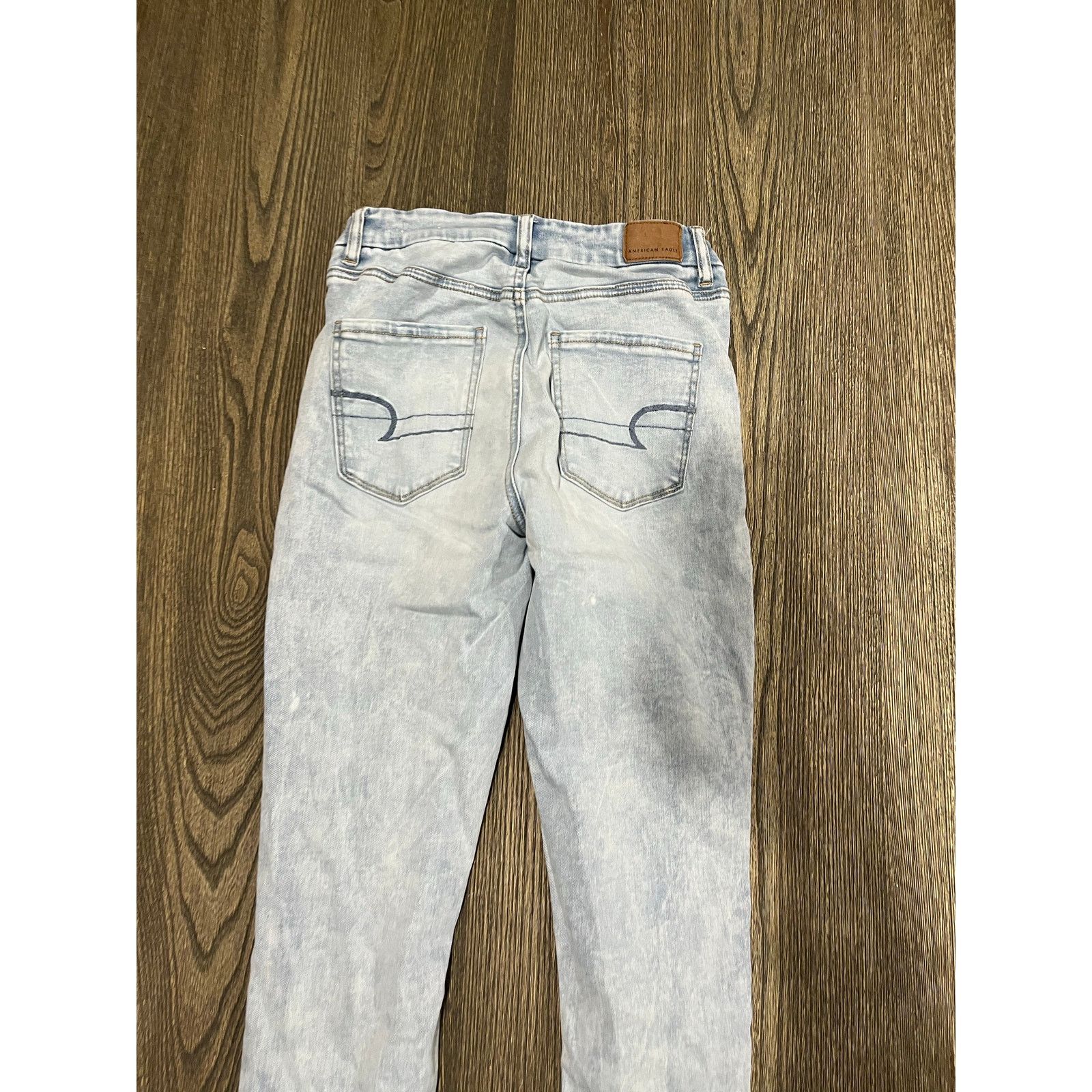 American Eagle Outfitters American Eagle Curvy Hi-Rise Jegging Distressed Blue Size 2 Size 26" / US 2 / IT 38 - 6 Thumbnail