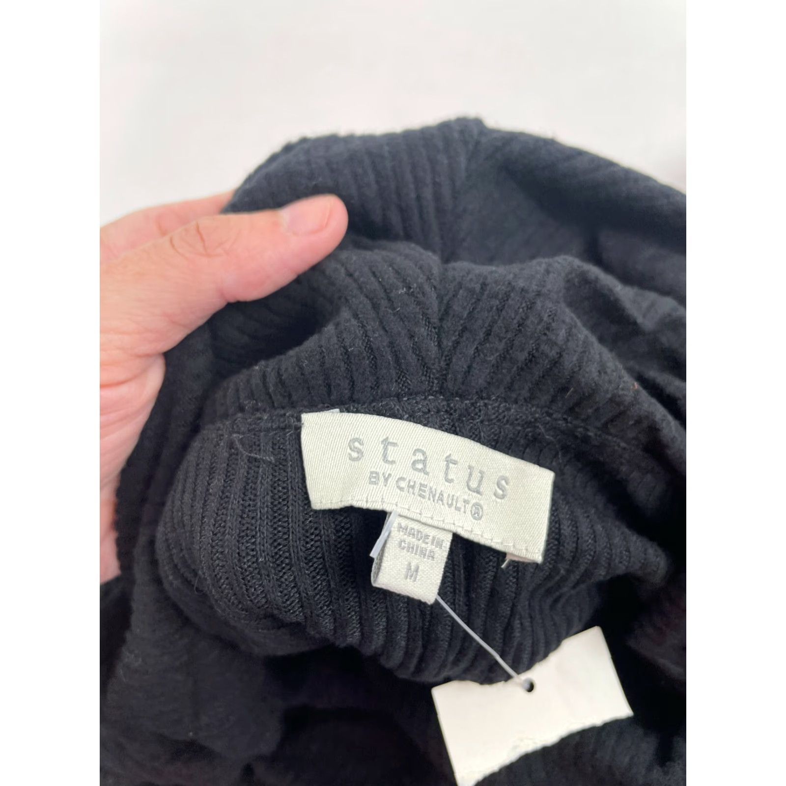 Vintage Status By Chenault Sweater Women's M Black Pullover Ribbed Cowl Neck NWD Size M / US 6-8 / IT 42-44 - 6 Thumbnail
