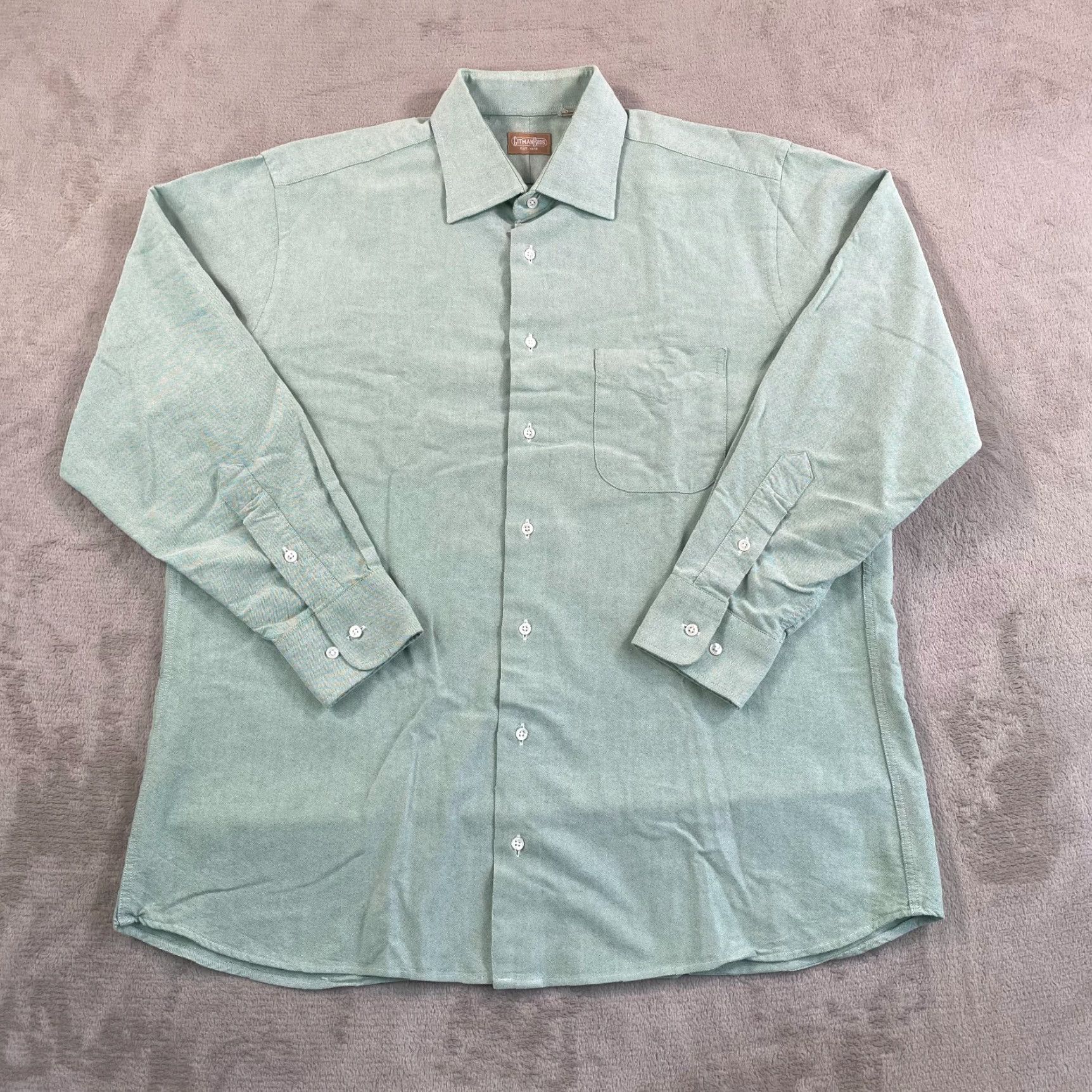 Vintage Gitman Bros Oxford Shirt Men 16.5 Large Green Spread OCBD Preppy Shirt Mens Size US L / EU 52-54 / 3 - 3 Thumbnail
