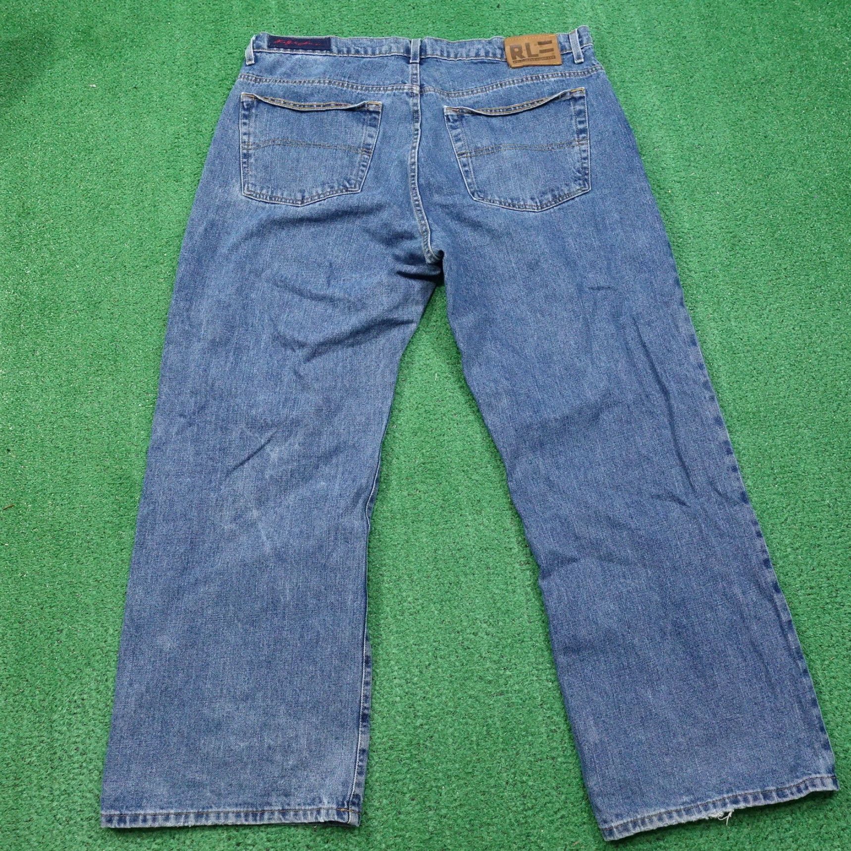 Polo Ralph Lauren Vintage Polo Ralph Lauren Jeans Co Men's Relaxed Fit 38x30 Blue Cotton Zip Fly Baggy Straight Denim Jeans Size US M / EU 48-50 / 2 - 6 Thumbnail