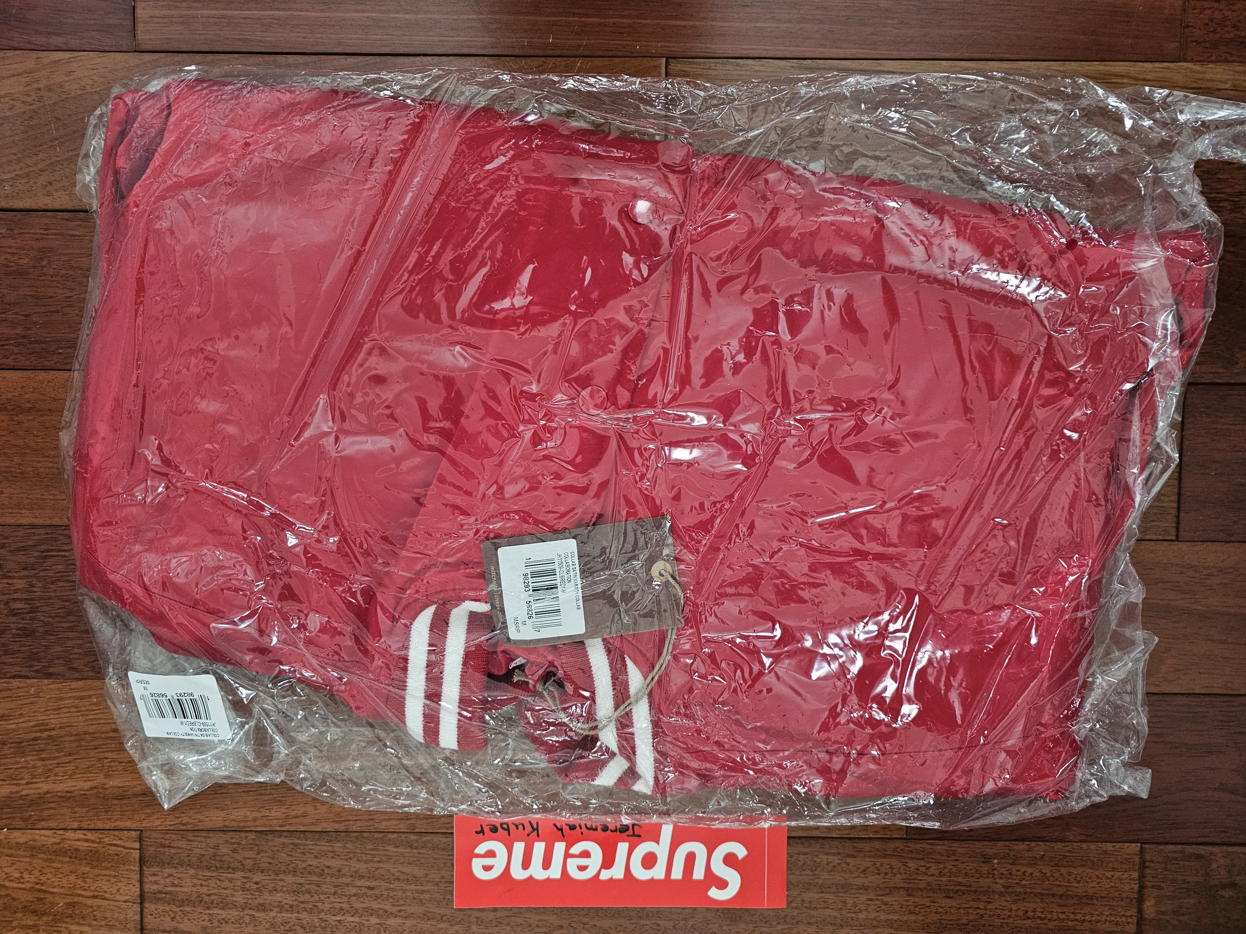 Supreme Supreme Red Satin Mitchell & Ness Varsity Jacket FW24 Size US S / EU 44-46 / 1 - 3 Thumbnail