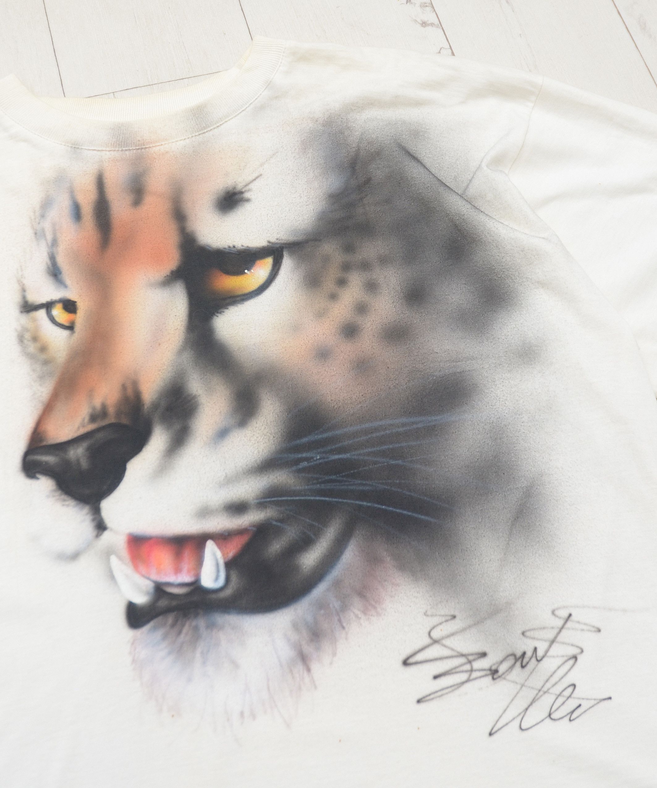 Other × Vintage Vintage BIG PRINT Leopard T-Shirt Jaguar oversize Y2K Size US L / EU 52-54 / 3 - 5 Thumbnail