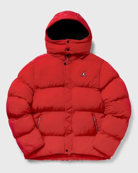 Jordan Brand Nike Air Jordan Puffer Jacket Red Full Zip Hooded Repel ...